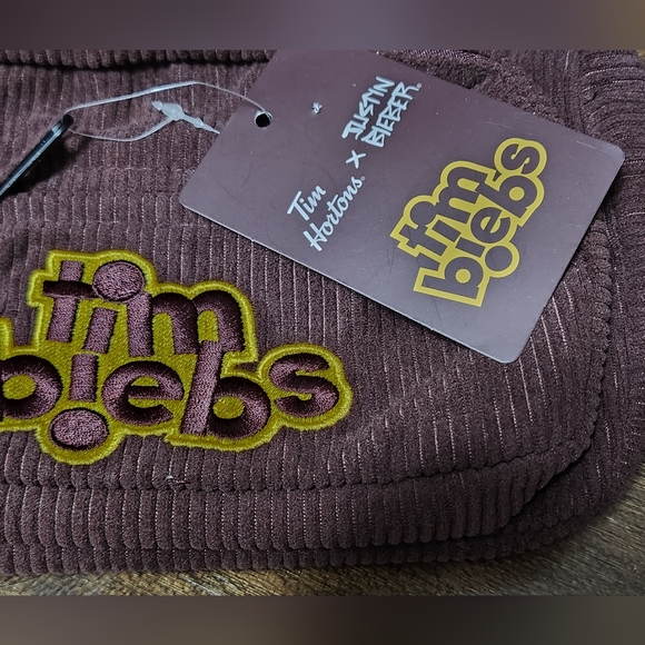 Justin Bieber Tim Hortons, corduroy "fanny" bag. NWT - Picture 2 of 4